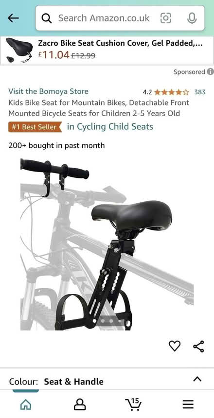 Photo of free Frame mounted kids child seat (Long Ditton KT6) #1