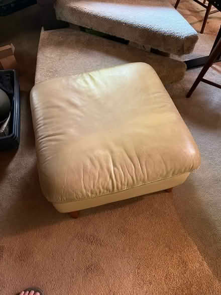 Photo of free Leather loveseat and ottoman (San Geronimo Valley) #2