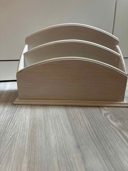 Photo of free Wood desk organiser white (Hounslow Central) #1