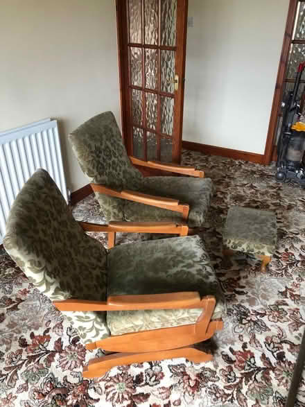 Photo of free Fireside chairs and footstool (Hanging Heaton ,Dewsbury) #1