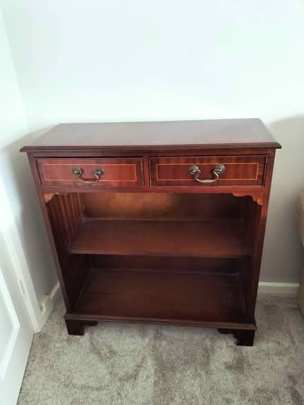 Photo of free Dark wooden bookcase with 2 drawers (Pontesbury) #1