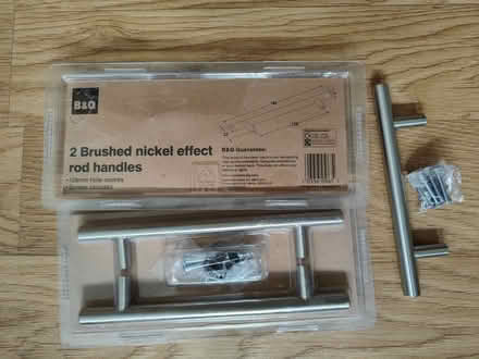 Photo of free 5 x Brushed Nickel Effect Handles for bathroom or kitchen./ (Salt ST18) #1