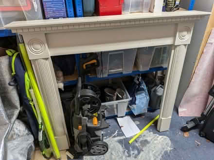 Photo of free Wooden fire surround with stone inset and hearth (Dean Court OX2) #1