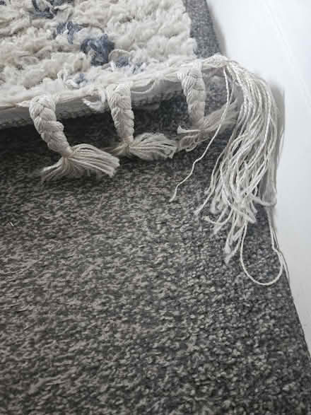 Photo of free Cream Rug with Grey cross pattern (L22) #2