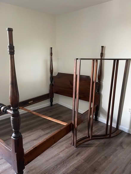 Photo of free Mid century wood bed frame (Union county) #3