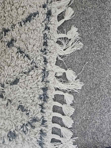 Photo of free Cream Rug with Grey cross pattern (L22) #3