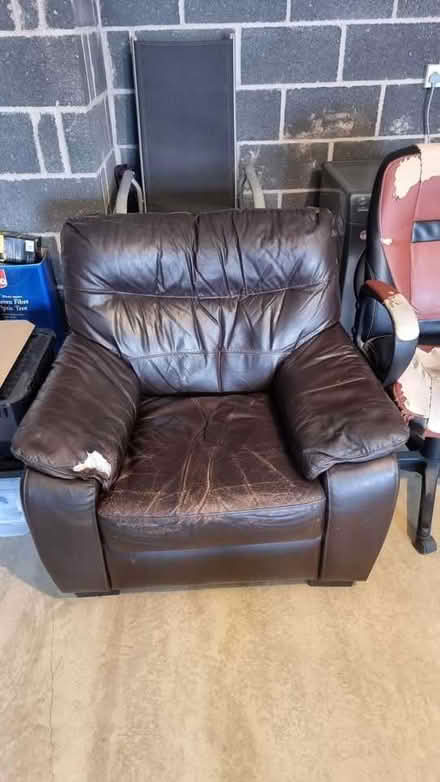 Photo of free Two Leather Armchairs - 1 Computer Chair (Malton YO17) #2