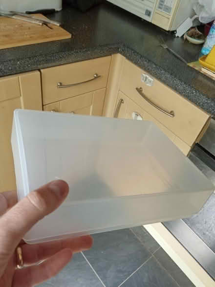 Photo of free Storage box, plastic, lid, 5x8 in (Harton, NE34) #1