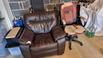 Photo of free Two Leather Armchairs - 1 Computer Chair (Malton YO17) #3