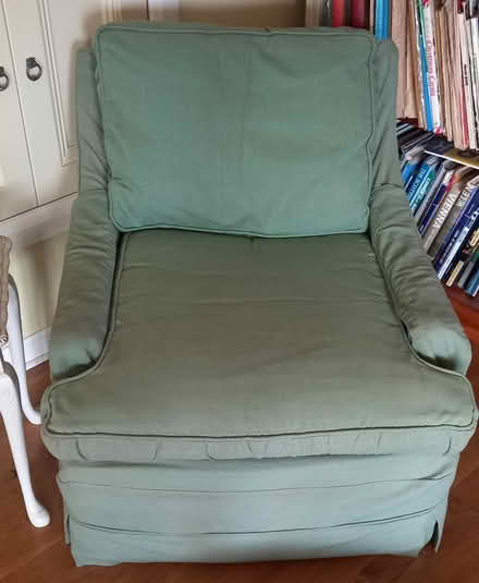 Photo of free Armchair with green fabric covers (North Berwick) #1