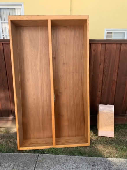 Photo of free Tall oak wood bookcase (San Leandro) #1