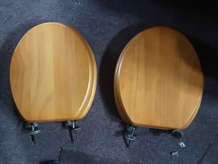 Photo of free 2 Wooden used toilet seats (Cowplain PO8 9--) #1