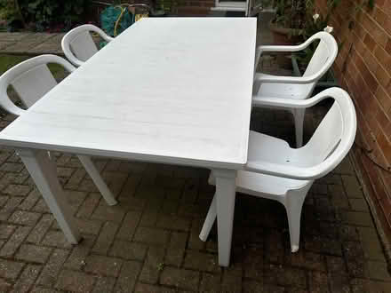 Photo of free Rectangular garden table +4 chairs (Finchley, N12) #1
