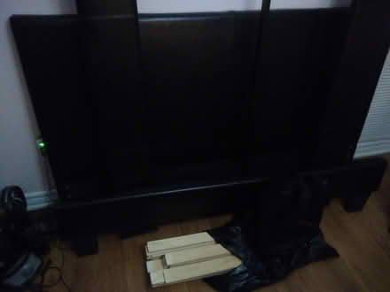 Photo of free Queen leather platform bedframe (HWY 427/Burnamthorpe Rd) #1