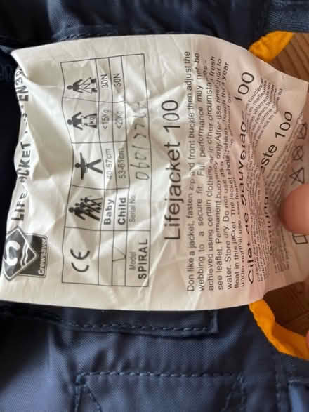 Photo of free Child life jacket (CT10) #2