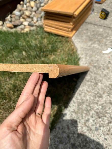 Photo of free Tall oak wood bookcase (San Leandro) #4