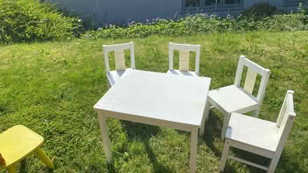 Photo of free Children’s white table and chairs (GL5 Amberley) #1