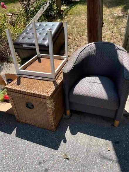 Photo of free chair, ottoman, bag of toys (Silver Spring) #1