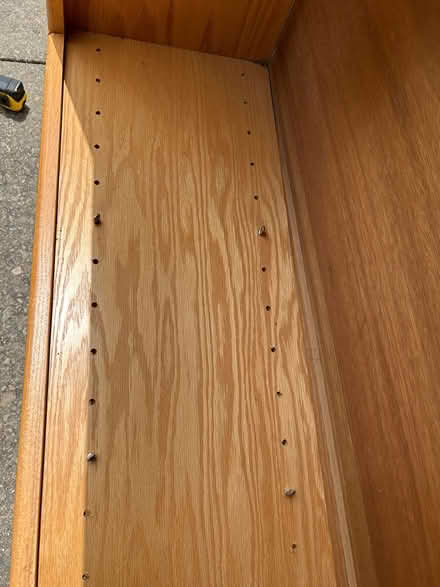 Photo of free Tall oak wood bookcase (San Leandro) #3