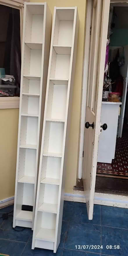 Photo of free CD/DVD/bookshelves IKEA, tall white (OX4 Temple Cowley) #1