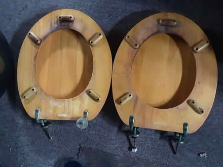 Photo of free 2 Wooden used toilet seats (Cowplain PO8 9--) #2