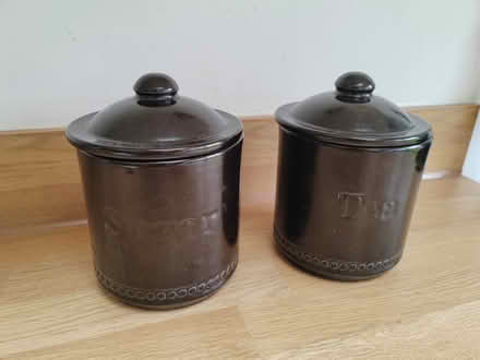 Photo of free 2 black ceramic pots (Godmanchester) #1