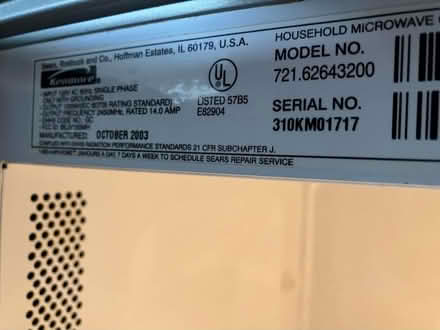 Photo of free Broken microwave (NW DC — 20011) #2