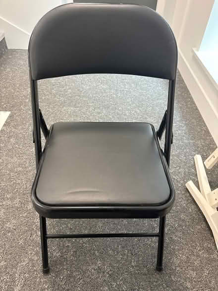 Photo of free Folding black metal chair (Hounslow Central) #1