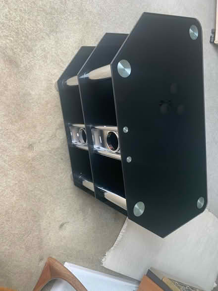 Photo of free Black glass TV stand (CH63) #3