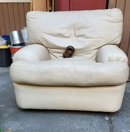 Photo of free Oversized leather armchair (Puget Ridge, W Seattle) #1