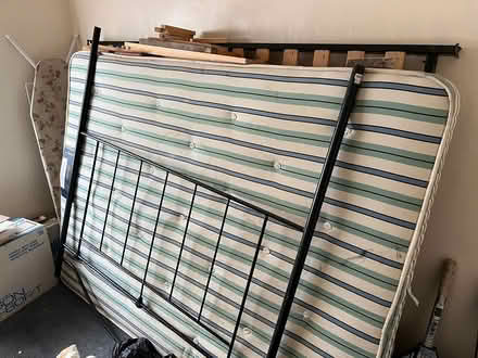 Photo of free Double bed, metal frame, slats etc (CB6 Littleport) #1