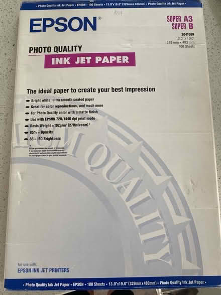 Photo of free A3 photo quality ink jet paper (Broxbourne EN10) #1