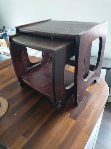 Photo of free Dark wood 2x table nest (LS13, Bramley) #1