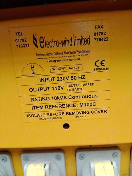 Photo of free site transformer (chichester west sussex) #2