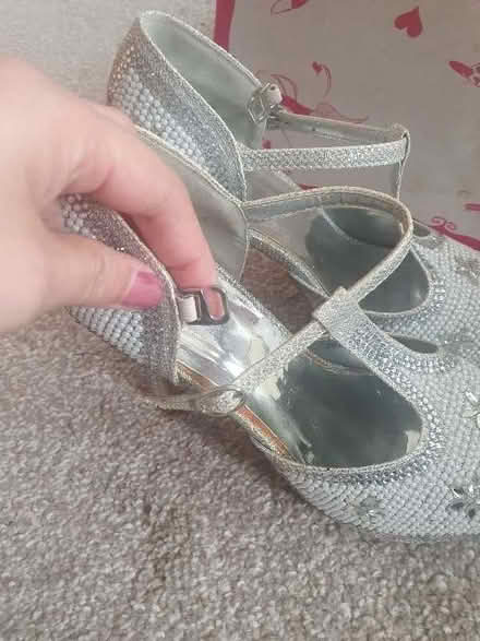 Photo of free Peep toed silver shoes (Becontree RM8) #3