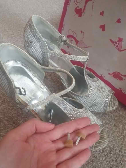 Photo of free Peep toed silver shoes (Becontree RM8) #4