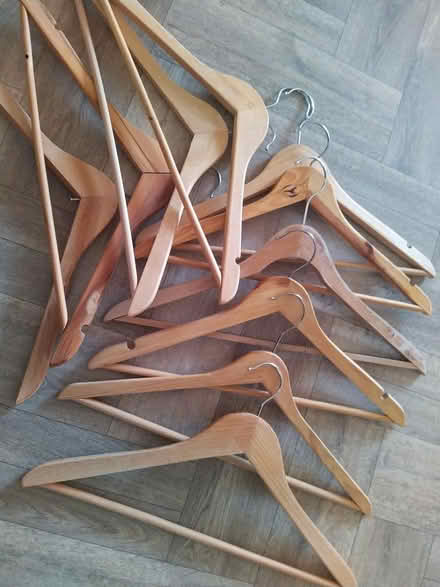 Photo of free 10 x Wooden hangers (Manor House Tube N4) #1