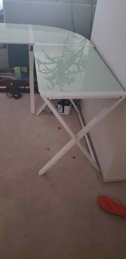 Photo of free White glass desk (sacramento) #2