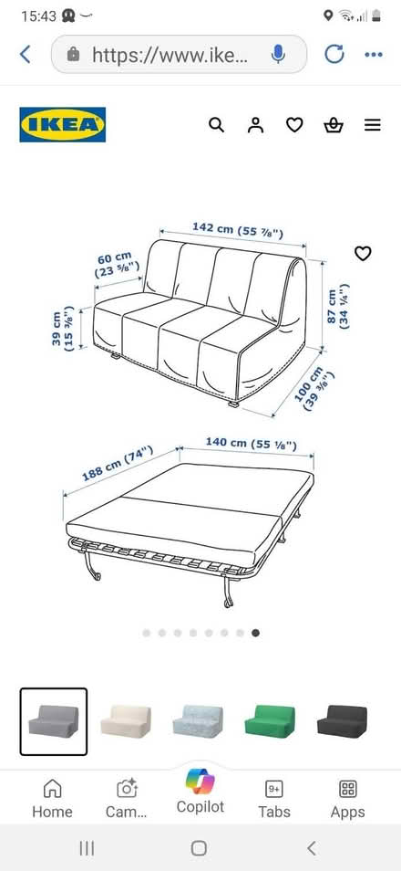 Photo of free ikea sofa bed (double) (Kennington OX1) #2