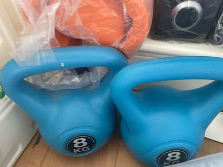 Photo of free Two 8kg Kettle Bells (SE18 Charlton/Woolwich) #1