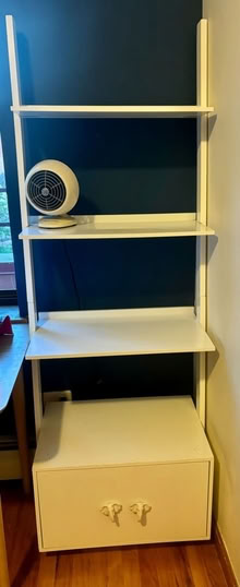 Photo of free Tall white shelves with drawer (UES/Spanish Harlem) #1