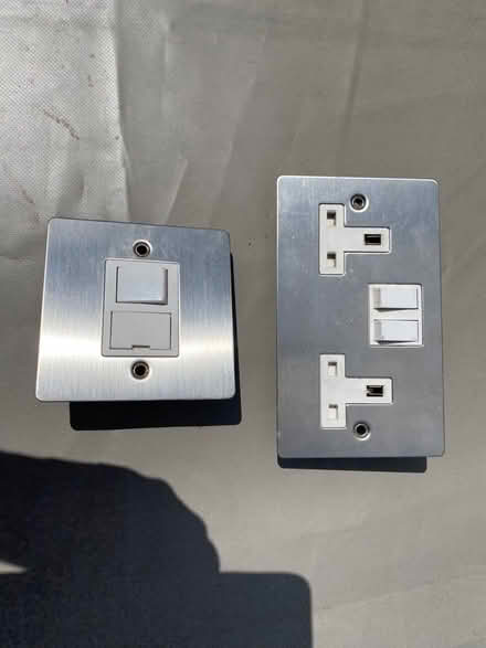 Photo of free Brushed steel plug sockets (Haldens AL7) #2