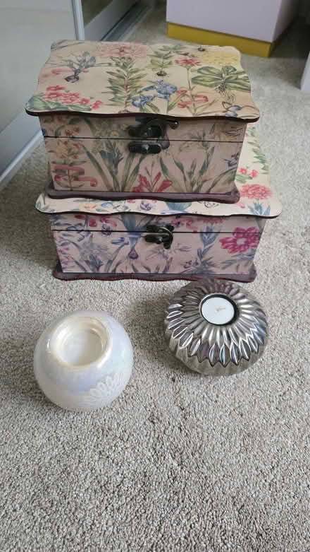 Photo of free Boxes and candle holders (Aston S26) #1