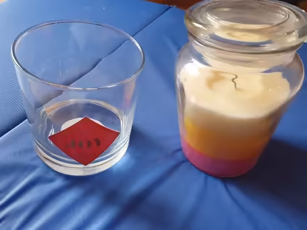 Photo of free Candle in a jar plus glass candle holder (empty) (Lauriston EH3) #1