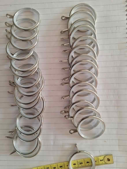 Photo of free 30 silver coloured curtain rings (Pemberton WN5) #1