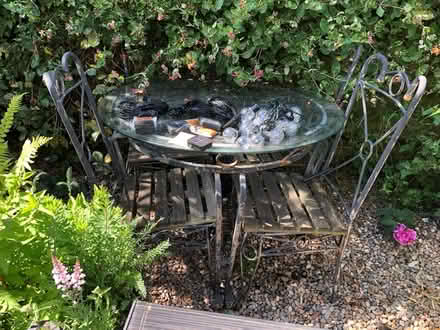 Photo of free Glass top table and four chairs (Lochfield Paisley) #1