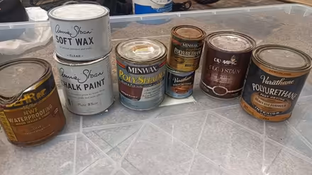 Photo of free Misc wood varnish, and poly coating (Fullerton) #1
