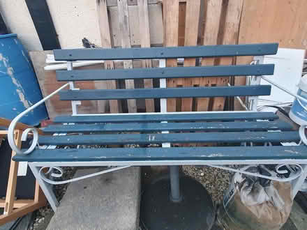 Photo of free Metal/ wood bench / parasol stand (Slade green erith kent) #1