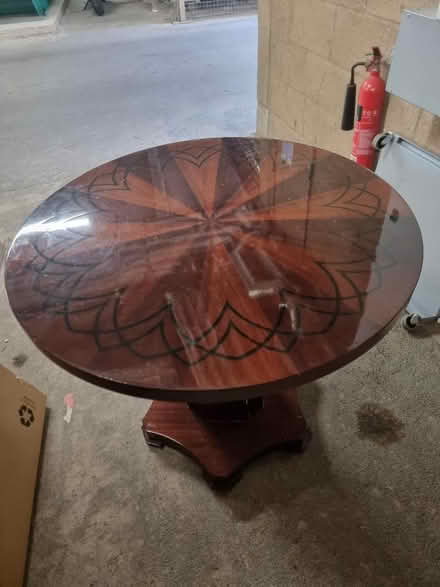 Photo of free Round mahogany effect dining table (Freeland, Oxfordshire) #1