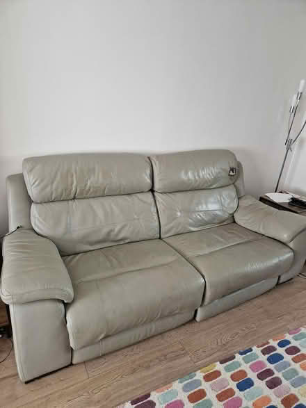 Photo of free Leather reclining sofa (Cosham) #1